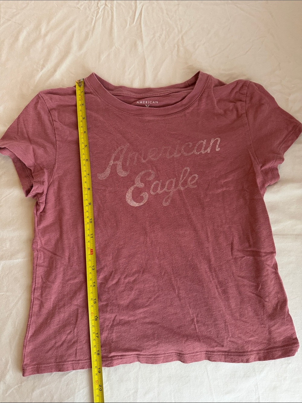 American Eagle Outfitters Mauve Pink Logo Short Sleeve Tee